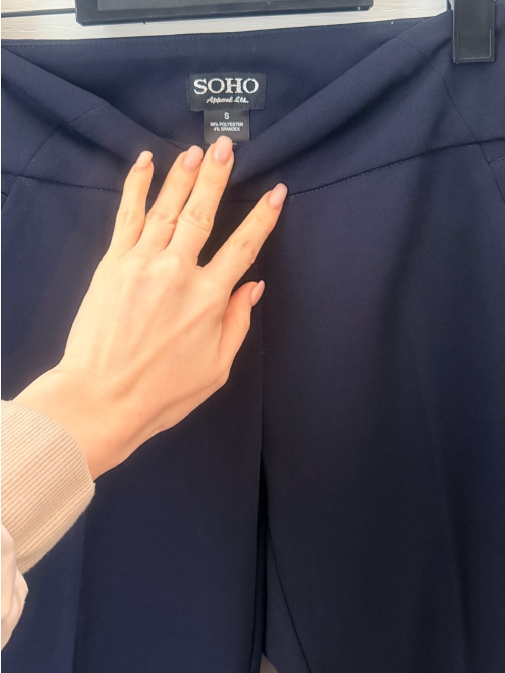 Soho Navy Pull-On Slim Trousers - Picture 7 of 7